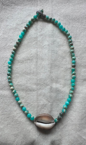 Cowrie Shell & Gem Necklace