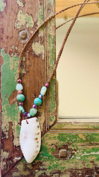 Cowrie Shell & Gem Necklace