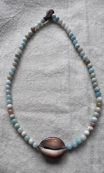Cowrie Shell & Gem Necklace