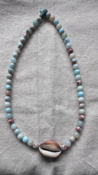 Cowrie Shell & Gem Necklace