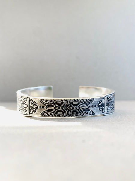pure silver tribal cuff bracelet