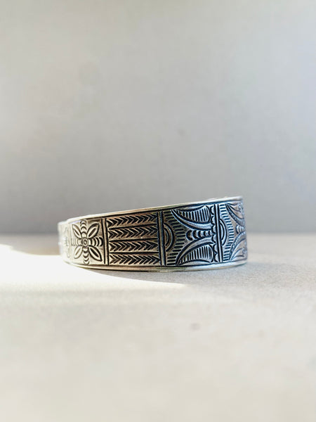 pure silver tribal cuff bracelet
