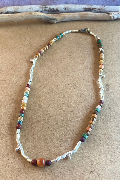 hill tribe silver + gem necklace