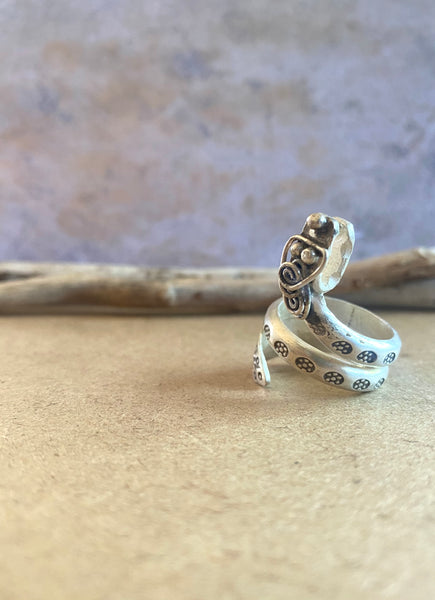 hill tribe snake silver ring